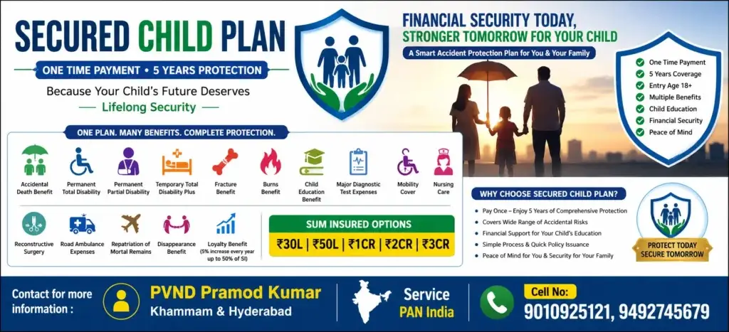 Secured Child Plan | Pay Once Insurance with 5 Years Coverage