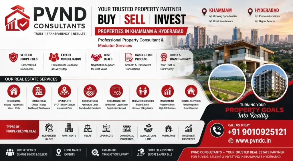 PVND Real Estate - Property - Consultant - Selling & Buying in Khammam and Hyderabad